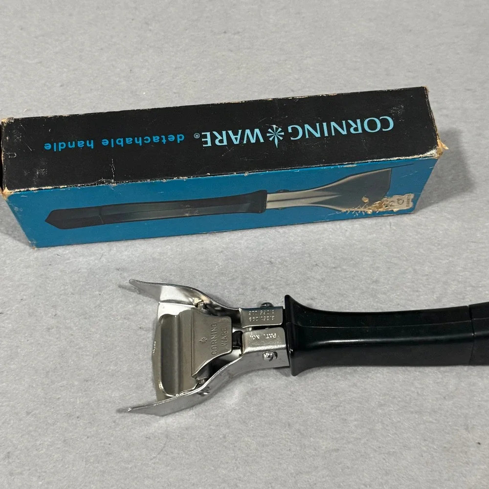 Corning Ware Detachable Handle Black Silver Vintage Lock-On P-10-HG